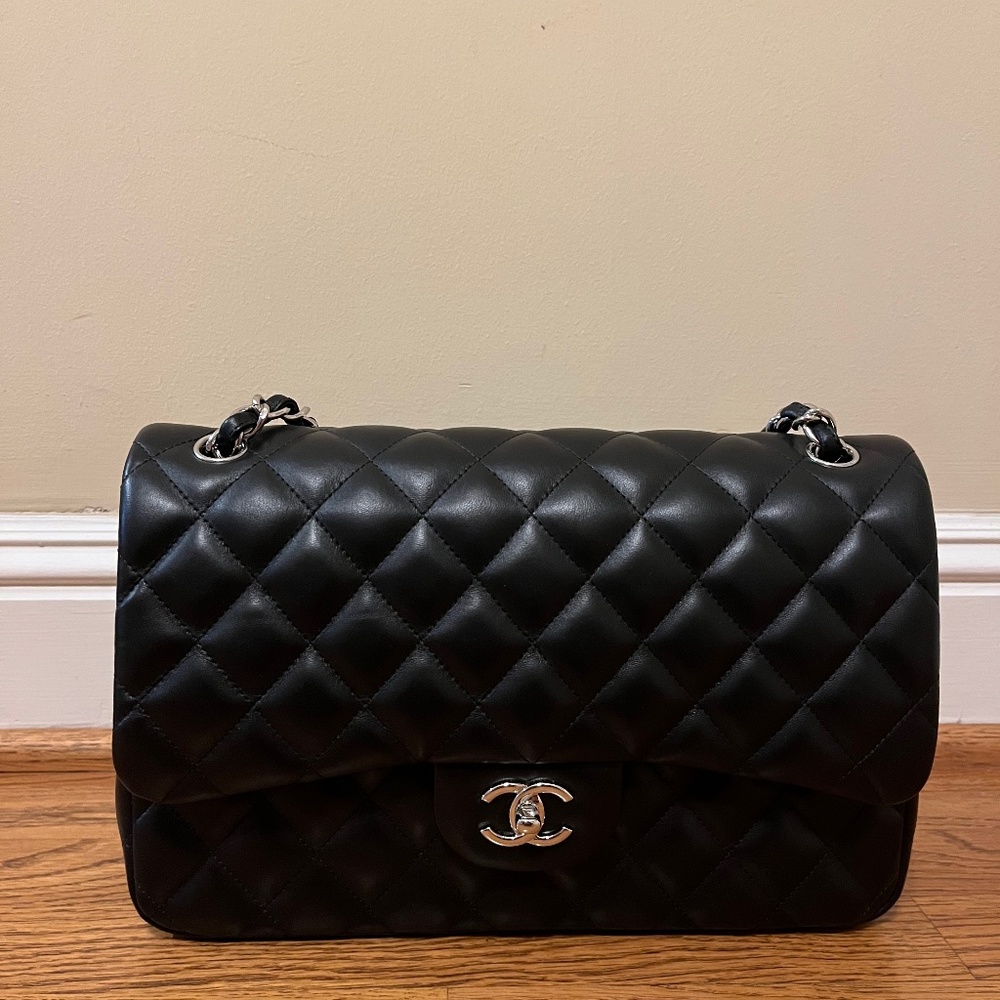 SOLD: Chanel Classic Double Flap Bag Quilted Lambskin Jumbo